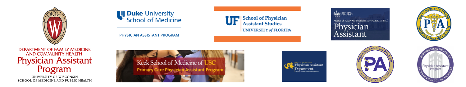 PA Programs our clients have attended: Yale, Duke, Emory, Northwestern, University of Florida, Drexel, James Madison University, Seton Hall University, University of Wisconsin, University of Toledo